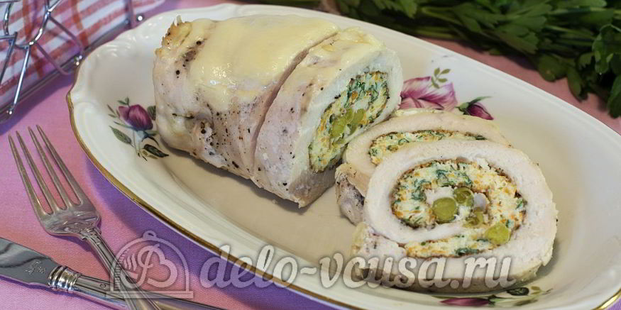 Рецепт куриного рулета с омлетом