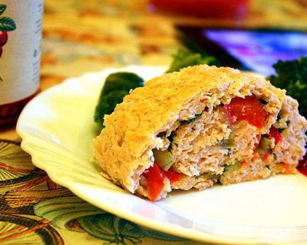 Куриный рулет с овощами