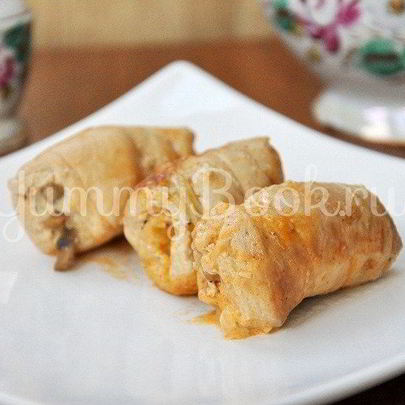 Куриные рулетики с грибами