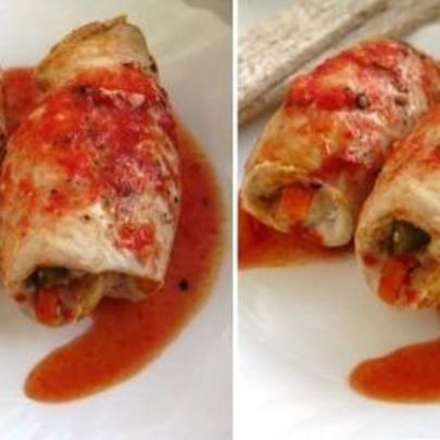 Куриные рулетики с овощами