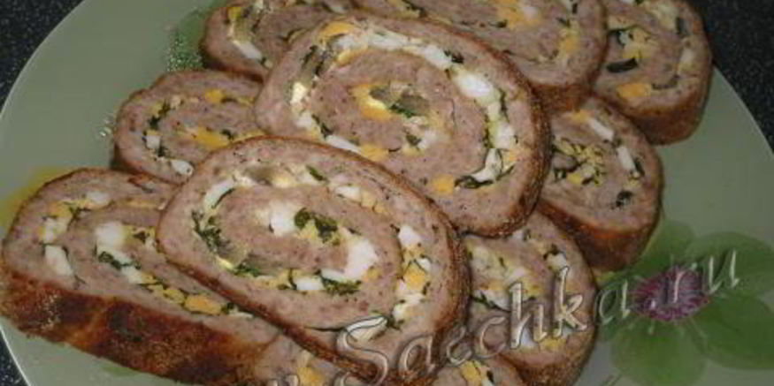 Рецепт мясного рулета с грибами
