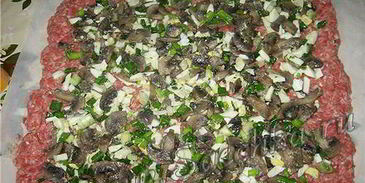 мясной рулет с грибами