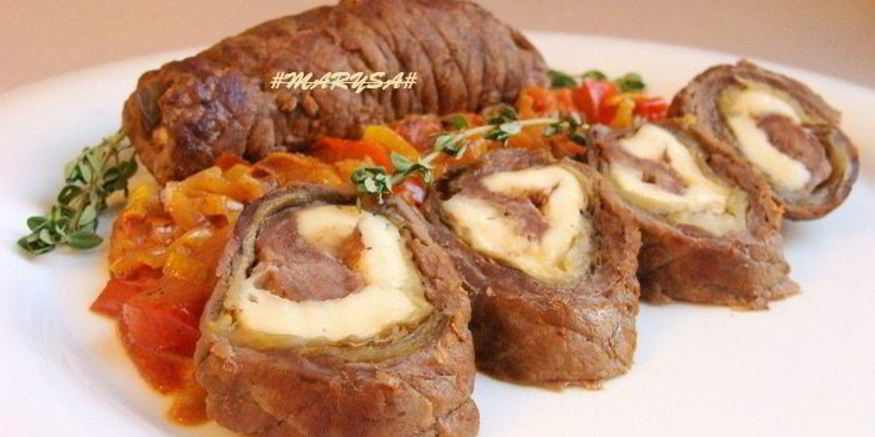 Рецепт мясных рулетов с баклажаном и адыгейским сыром