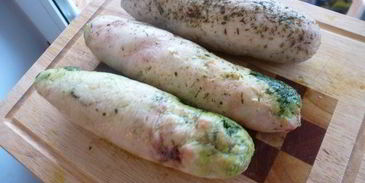 отварные куриные рулетики с двумя видами начинки