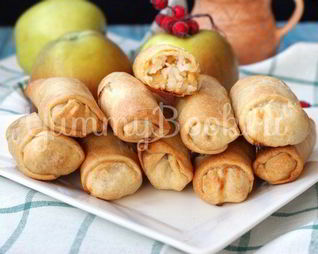 Постные хрустящие рулетики с начинкой