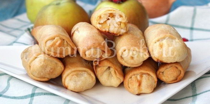 Рецепт постных хрустящих рулетиков с начинкой