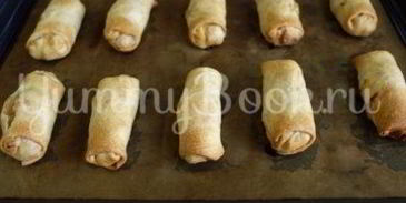 постные хрустящие рулетики с начинкой