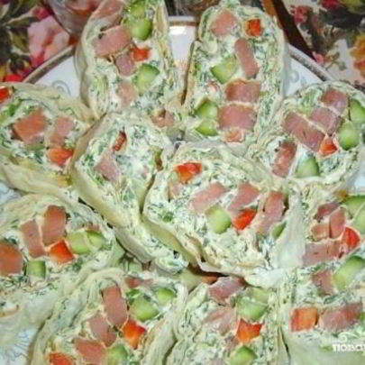 Рулет из лаваша с горбушей