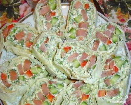 Рулет из лаваша с горбушей