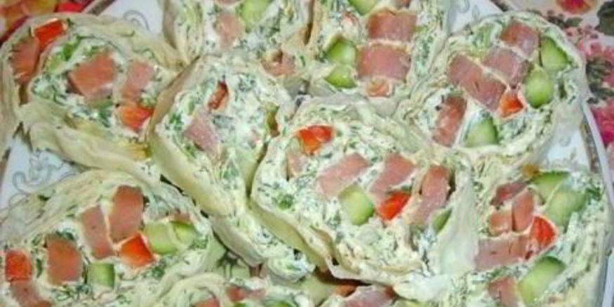 Рецепт рулета из лаваша с горбушей