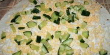 рулет из лаваша с овощами