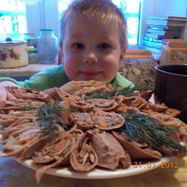 Рецепт Рулетиков из печеночных блинчиков с грибами