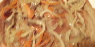 рулетики из печеночных блинчиков с грибами