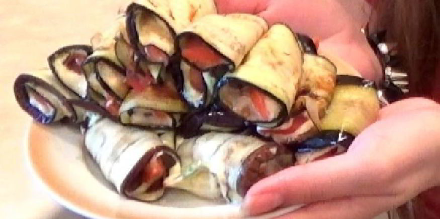 Рецепт рулетов из баклажанов