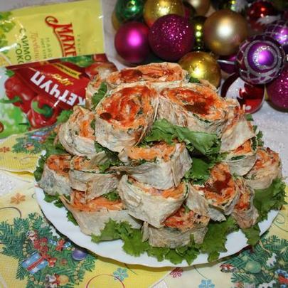 Рулеты с морковью по-корейски