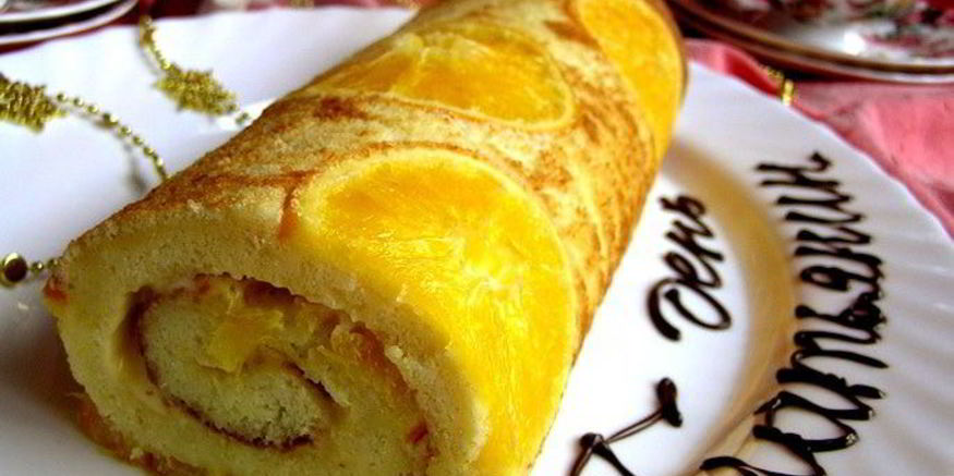 Рецепт цитрусового бисквитного рулета