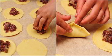 домашняя самса из слоеного теста