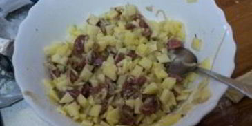 самса с курицей и картошкой