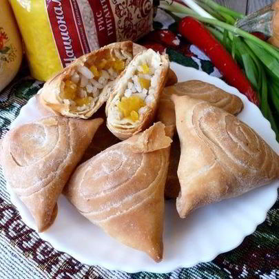 Самса с тыквой и рисом