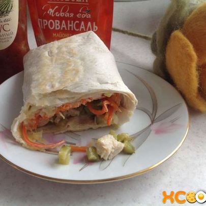 Шаурма с курицей в лаваше