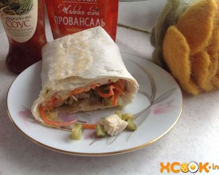 Шаурма с курицей в лаваше