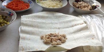 шаурма с курицей в лаваше