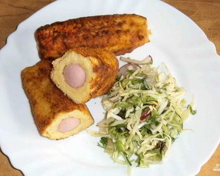 Сосиски в картофельном тесте