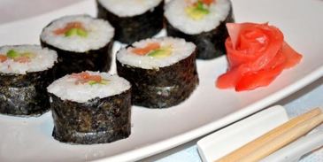 маки суши с лососем и авокадо