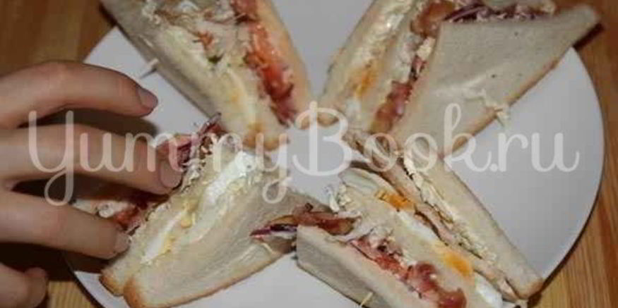 Рецепт сэндвича с беконом и салатом