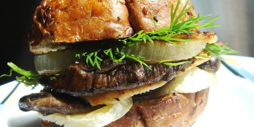 Рецепт сэндвича с грибами и курицей