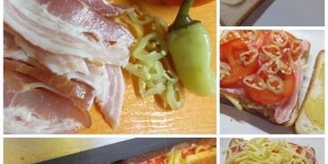 сэндвич с сыровяленым беконом и сыром на гриле