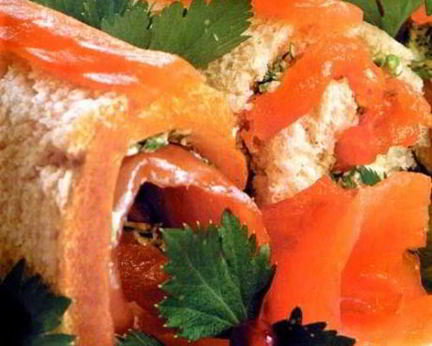 Сэндвичи-рулетики с семгой