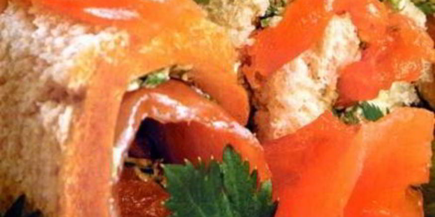 Рецепт сэндвичей-рулетиков с семгой