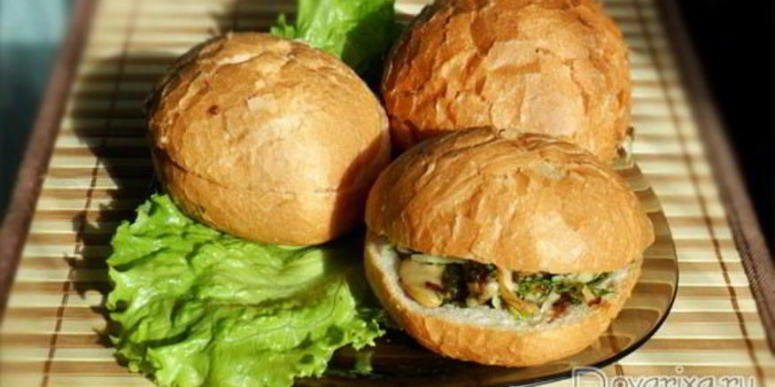 Рецепт сэндвичей с начинкой из грибов и сыра