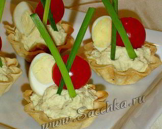 Праздничная закуска в тарталетках