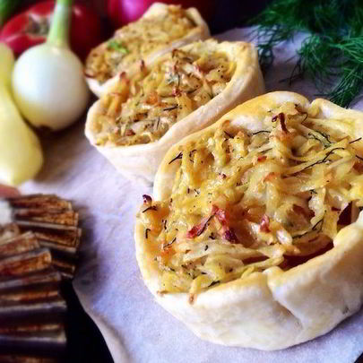 Тарталетки Пикничок с курицей и овощами