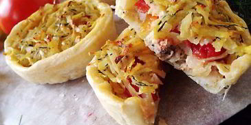 тарталетки пикничок с курицей и овощами