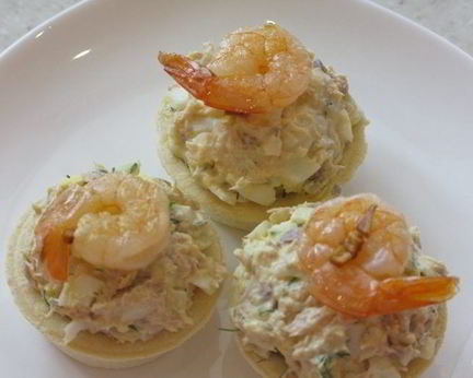 Тарталетки с горбушей консервированной