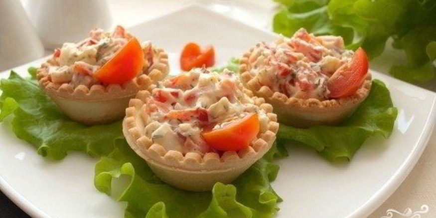 Рецепт тарталеток с икрой трески