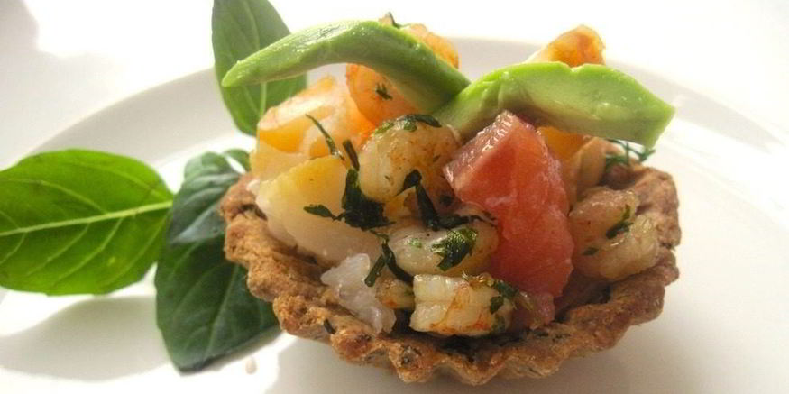 Рецепт тарталеток с креветками и авокадо