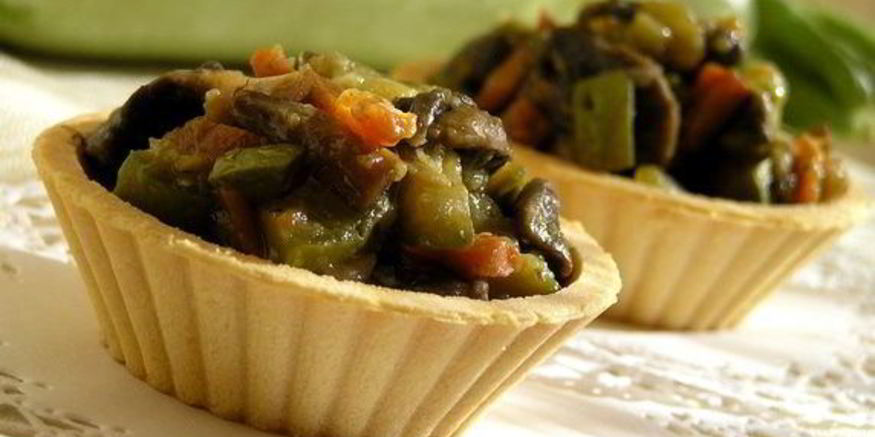 Рецепт тарталеток с начинкой из овощей и грибов