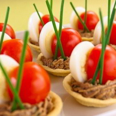 Тарталетки с печеночным муссом