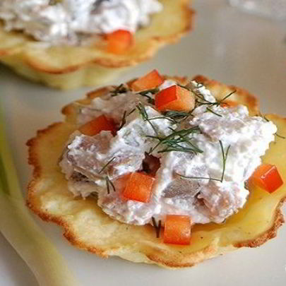 Тарталетки с селедкой