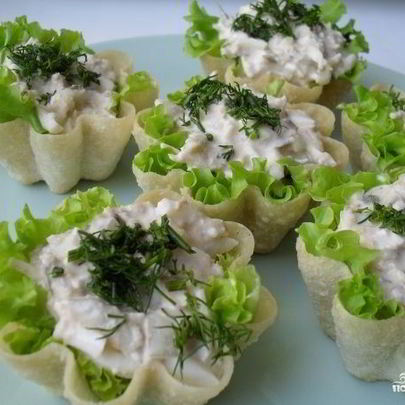 Тарталетки с тунцом консервированным