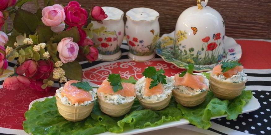 Рецепт тарталеток с творожным сыром и семгой