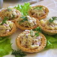 Рецепт Тарталеток с ветчиной и помидорами