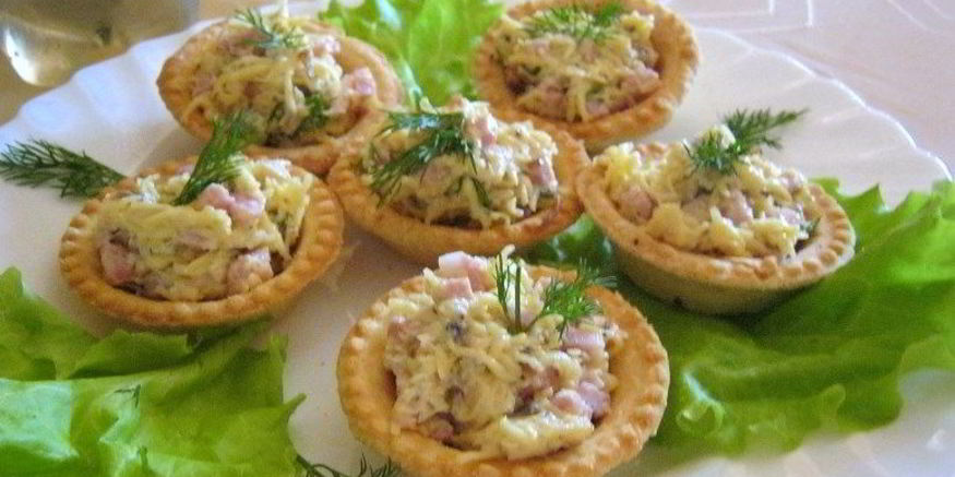 Рецепт тарталеток с ветчиной и помидорами
