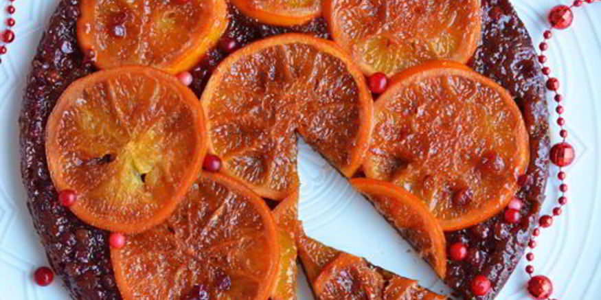 Рецепт пряничного тарта татен с апельсином и брусникой
