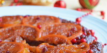 пряничный тарт татен с апельсином и брусникой