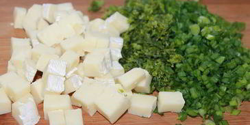 тарт из поленты с луком пореем